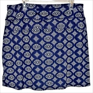 Viodia Skort XXXL 3X Blue White Geometric Print Golf Athletic Stretch Pockets